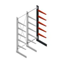 Medium draagarmstelling BR enkelzijdig 3000x1000x800mm (hxbxd) 5 niveaus aanbouwsectie 340/arm