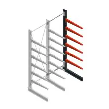 Medium draagarmstelling BR enkelzijdig 3000x1000x800mm (hxbxd) 6 niveaus aanbouwsectie 340/arm