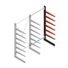 Medium draagarmstelling BR enkelzijdig 3000x1500x800mm (hxbxd) 6 niveaus aanbouwsectie 340/arm