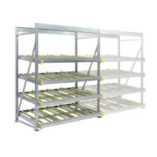Flowrack doorrolstelling 2304x1890x1230mm 4 niveaus recht beginsectie