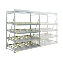 Flowrack doorrolstelling 2304x1890x1230mm 4 niveaus schuin beginsectie