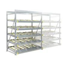 Flowrack doorrolstelling 2304x1890x1230mm 5 niveaus schuin beginsectie