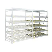Flowrack doorrolstelling 2304x1840x1230mm 5 niveaus recht aanbouwsectie 