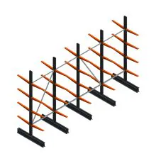 Voordeelrij lichte draagarmstelling BR dubbelzijdig 2500x4100x500 mm (hxbxd) 4 niveaus