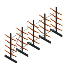 Voordeelrij lichte draagarmstelling BR dubbelzijdig 2500x5100x600 mm (hxbxd) 4 niveaus