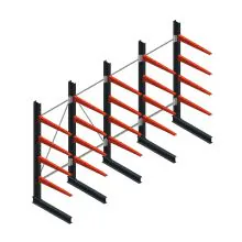 Voordeelrij medium draagarmstelling enkelzijdig 2500x5000x800mm (hxbxd) 4 niveaus 340/arm