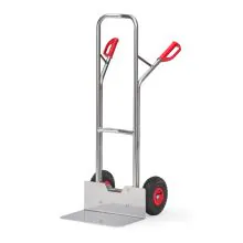 Aluminium steekwagen 200 kg 1300 mm met luchtbanden, extra grote schep