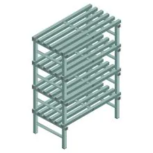 Kunststof stelling REA Euro Design 1450x1000x600 mm (hxbxd) 4 niveaus
