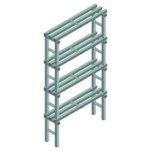 Kunststof stelling REA Euro Design 1900x1000x300 mm (hxbxd) 4 niveaus