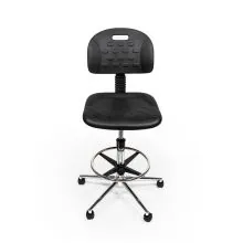 Ergonomische en verstelbare werkplaatsstoel op wielen/glijders - BT