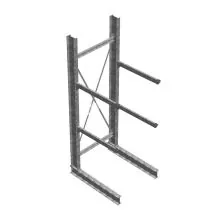 Zware draagarmstelling thermisch verzinkt enkelzijdig 3500x1500x1200mm (hxbxd) 2 niveaus beginsectie