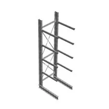 Zware draagarmstelling thermisch verzinkt enkelzijdig 4500x1200x1200mm (hxbxd) 4 niveaus beginsectie