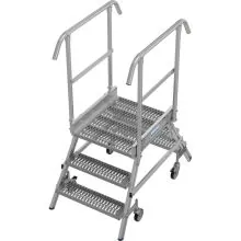 Platformtrap Krause dubbel R13 antislip profielrooster 2x3 treden 750mm
