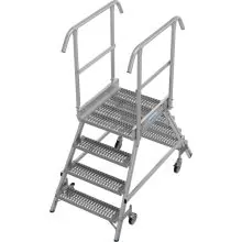 Platformtrap Krause dubbel R13 antislip profielrooster 2x4 treden 1000mm