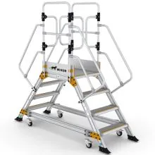 Platformtrap Wixor dubbel met veerwielen 4 treden
