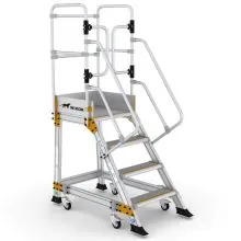 Platformtrap Wixor met veerwielen 4 treden