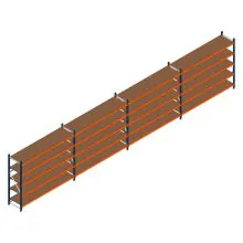 Voordeelrij grootvakstelling Kimer 1750x9250x600 mm (hxbxd) 5 niveaus met voorgemonteerde frames