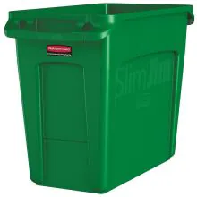 Slim Jim container met luchtsleuven, 60ltr groen, Rubbermaid