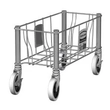 RVS dolly voor Slim Jim afvalbak enkelvoudig, voor 60 en 87ltr kleur verzinkt