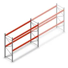Palletstelling AR T2 3000x3600x1100mm (hxbxd) 2 niveaus 3004kg/niv beginsectie