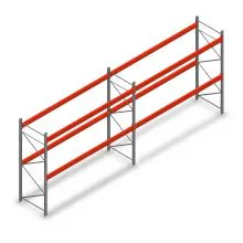 Combideal palletstelling AR T2 3500x7440x1100 mm (hxbxd) 2 niveaus 3004kg/niv met voorgemonteerde frames