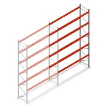 Palletstelling AR T2 6000x3300x1100mm (hxbxd) 5 niveaus 2415kg/niv L2 aanbouwsectie