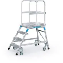 Verrijdbare platformtrap Zarges aluminium enkel 4 treden 960 mm