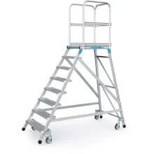 Verrijdbare platformtrap Zarges aluminium enkel 8 treden 1920 mm
