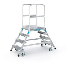 Verrijdbare platformtrap Zarges aluminium dubbel 2x4 treden 960 mm