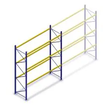 Gebruikte Esmena palletstelling 4950x3600x1000mm (hxbxd) 3 niveaus beginsectie