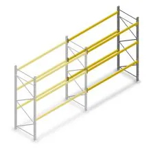 Gebruikte Esmena palletstelling 4200x3600x1100 mm (hxbxd) 3 niveaus aanbouwsectie