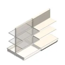 Gondola Tego winkelstelling 1400x1000x370 mm (hxbxd) 3 niveaus RAL9001 aanbouwsectie