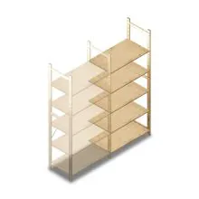 Houten legbordstelling BT Combi 2080x970x500 mm (hxbxd) 5 niveaus aanbouwsectie