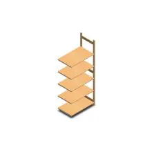Houten legbordstelling BT Euro 2400x970x600 mm (hxbxd) 5 niveaus aanbouwsectie