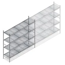 Hygiënische stelling 6611 1800x1320x560 mm (hxbxd) 4 niveaus beginsectie
