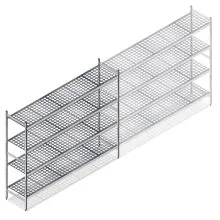 Hygiënische stelling 6611 1800x1620x560 mm (hxbxd) 4 niveaus beginsectie