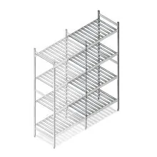 Hygiënische stelling 6811 1800x660x560 mm (hxbxd) 4 niveaus aanbouwsectie