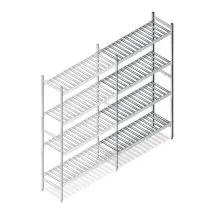 Hygiënische stelling 6811 1800x900x360 mm (hxbxd) 4 niveaus aanbouwsectie