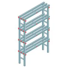 Kunststof stelling REA Euro Classic 1750x1000x300 mm (hxbxd) 4 niveaus