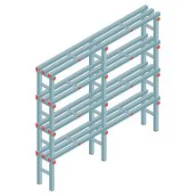 Kunststof stelling REA Euro Classic 1900x1800x300 mm (hxbxd) 4 niveaus