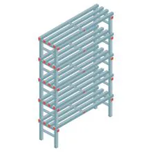 Kunststof stelling REA Euro Classic 2050x1200x400 mm (hxbxd) 5 niveaus