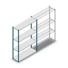 Legbordstelling Medium Duty 2000x1300x400mm (hxbxd) 4 niveaus blauw beginsectie