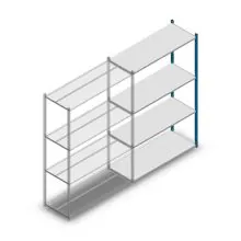 Legbordstelling Medium Duty 2000x1300x500mm (hxbxd) 4 niveaus blauw aanbouwsectie