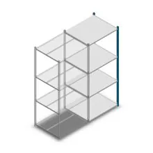 Legbordstelling Medium Duty 2000x850x700mm (hxbxd) 4 niveaus blauw aanbouwsectie