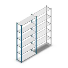 Legbordstelling Medium Duty 2000x1000x300mm (hxbxd) 6 niveaus blauw beginsectie