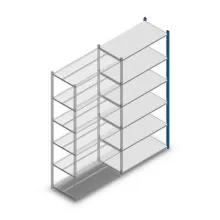 Legbordstelling Medium Duty 2000x1000x500mm (hxbxd) 6 niveaus blauw aanbouwsectie