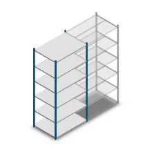 Legbordstelling Medium Duty 2000x1000x700mm (hxbxd) 6 niveaus blauw beginsectie