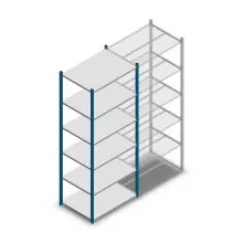 Legbordstelling Medium Duty 2000x850x600mm (hxbxd) 6 niveaus blauw beginsectie