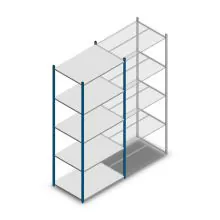 Legbordstelling Medium Duty 2500x1000x700mm (hxbxd) 5 niveaus blauw beginsectie