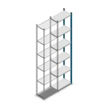 Legbordstelling Medium Duty 2500x550x300mm (hxbxd) 6 niveaus blauw aanbouwsectie